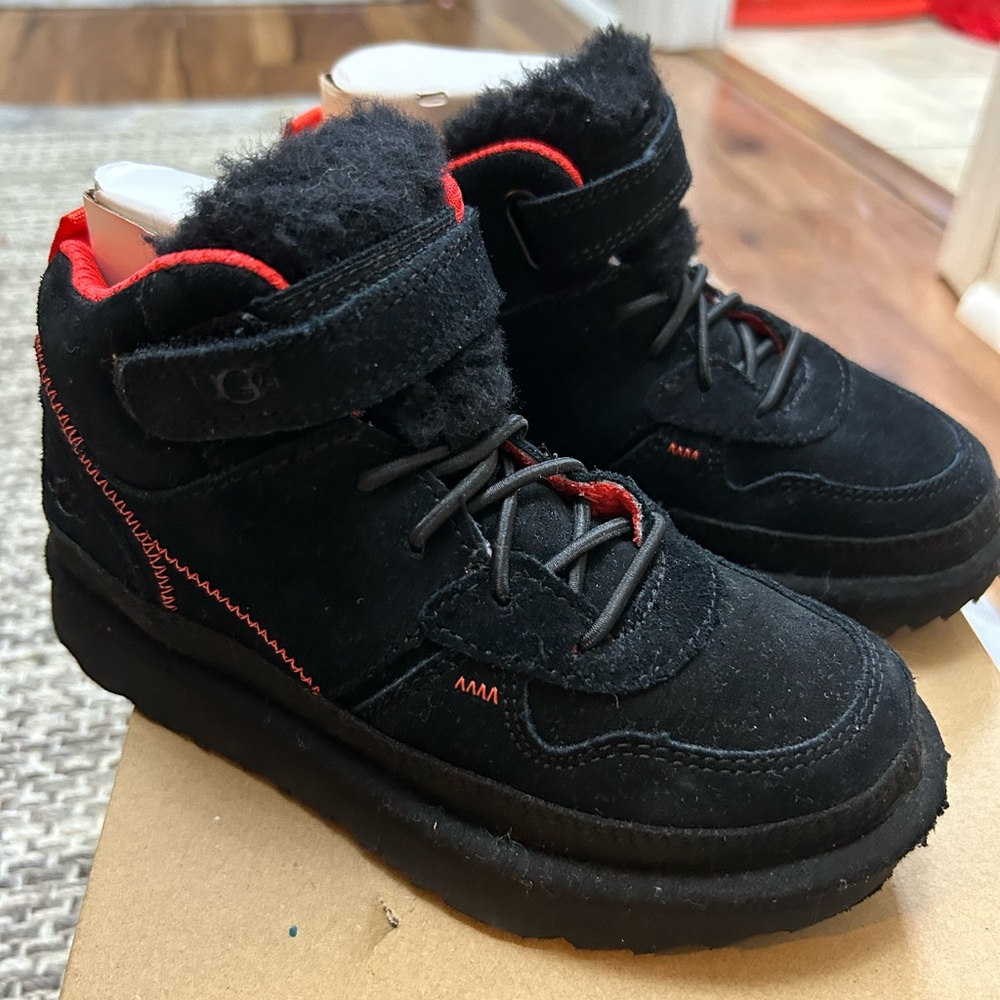 UGG Kids Black and Red Boots